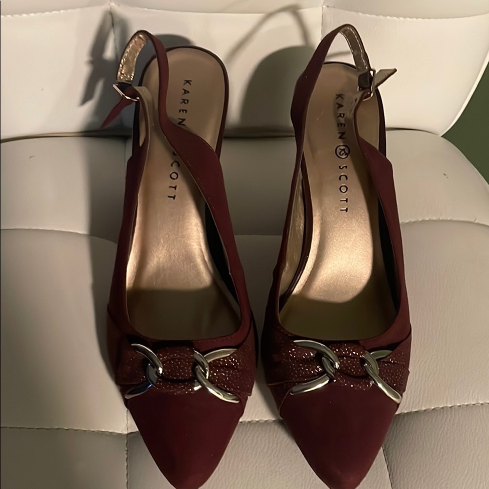 Karen Scott Red Heels with Ankle Strap